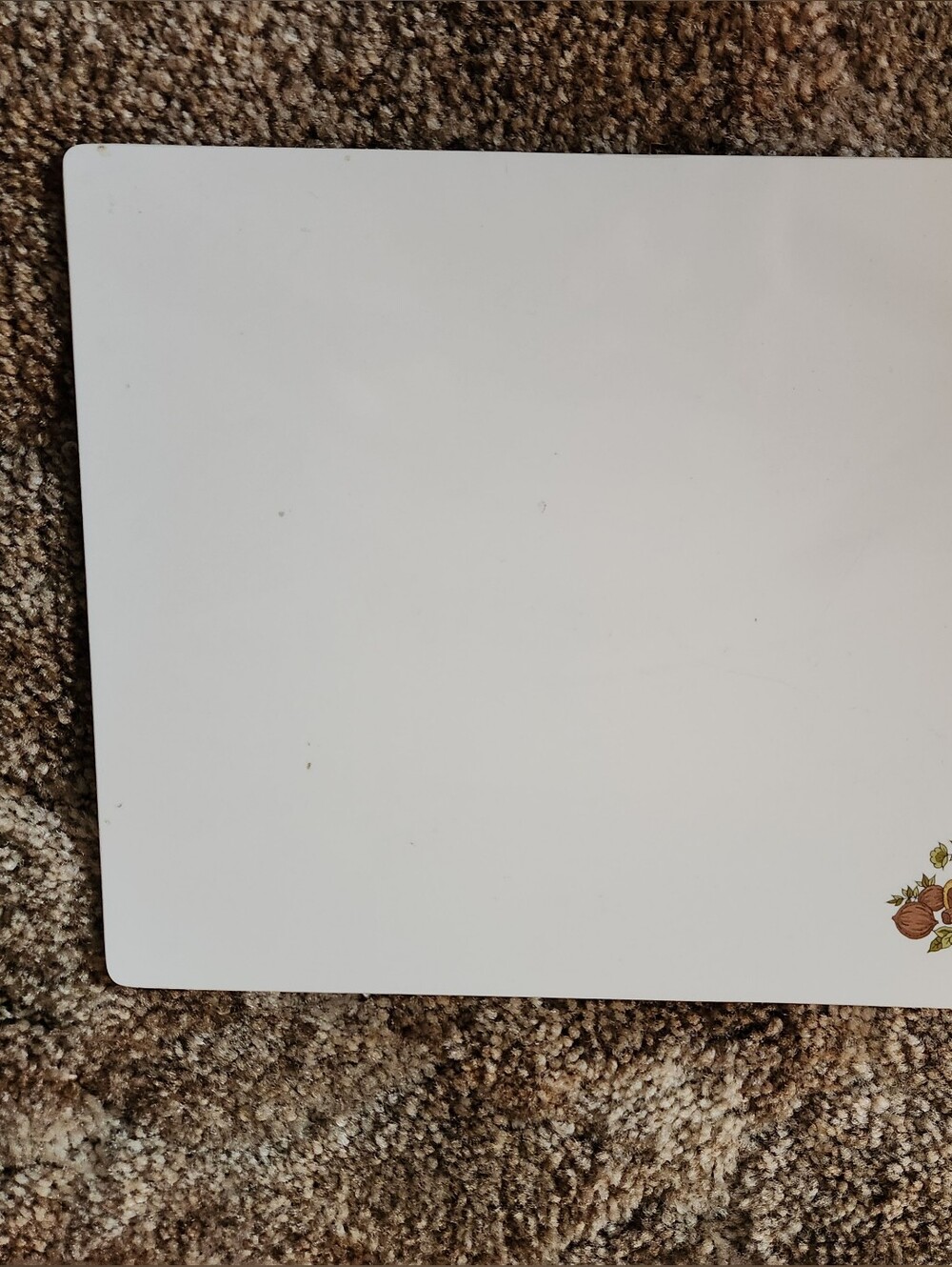Corningware White Cutting Board with Small Floral Accent